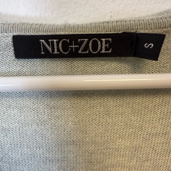 Nic + Zoe Soft Gray Twinkle Pullover Cashmere Cotton Blend Women’s Size Small - Picture 7 of 7